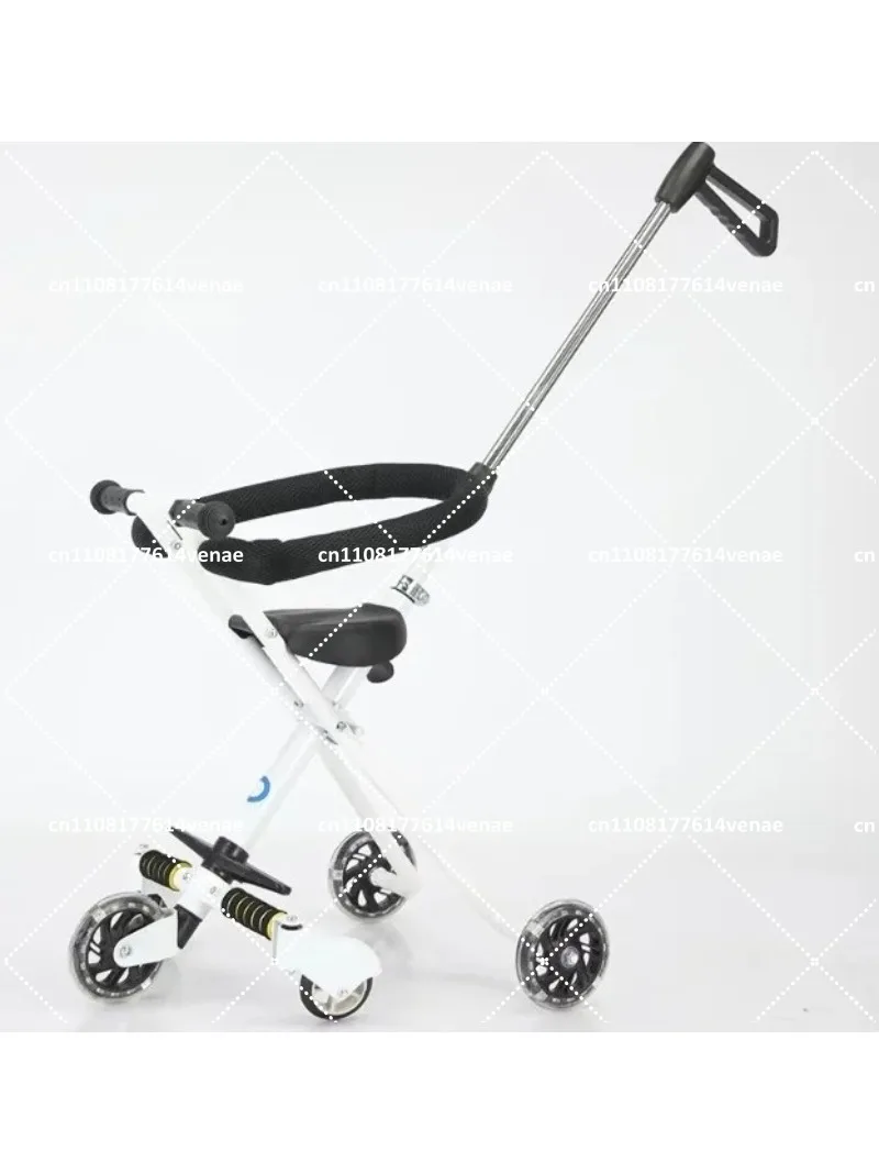 Kids Travel Cart for Ages 6-12, Lightweight Outdoor Stroller, Foldable Small Push Chair