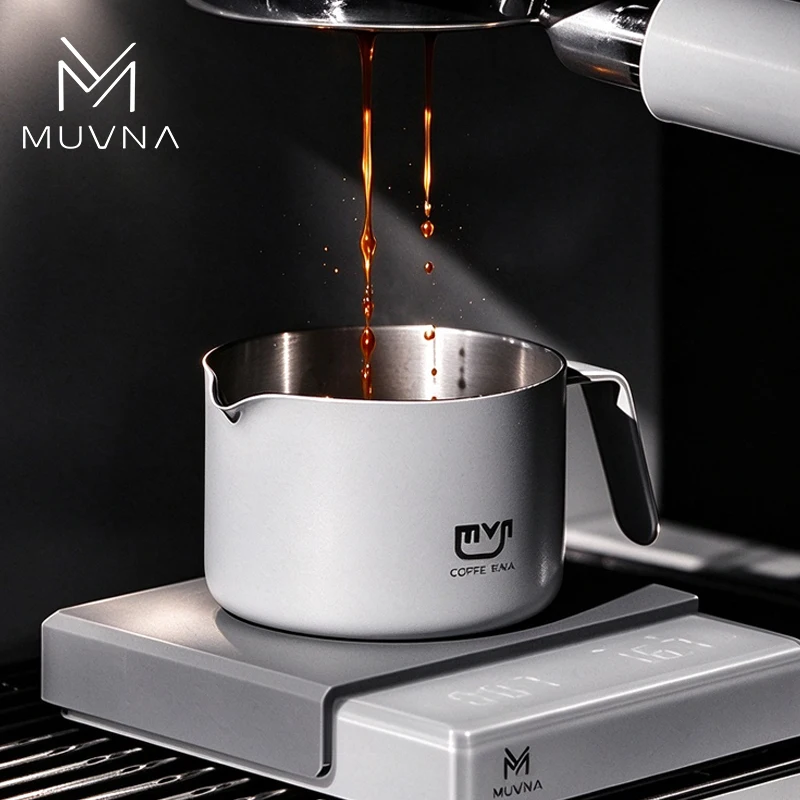 MUVNA Espresso Measuring Cup,100ml Stainless Steel Coffee Shot Glass with Scale,Concentrate Extraction Cup Barista Tool