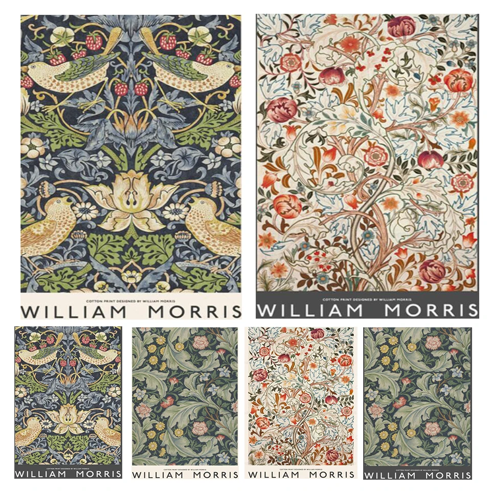 

Vintage Leaf Flower Posters Vintage Diamond Painting William Morris British Diamond Art Full Drill Picture Cross Stitch Kits