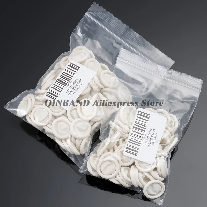 50/100/200Pcs Disposable Latex Rubber Finger Cots White Rubber Finger Cot Watch Repair Kit Dust-proof Finger Cot Watch Accessory