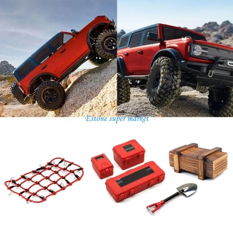 Filet toit pour bagages 090B 1/10, pour chenille RC SCX10 TRX-4, accessoires voiture Rc, pièces