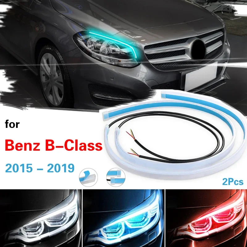 

For Mercedes-Benz B-Class 2015-2019 LED Lighting Strip Daytime Running Lights Flexible Waterproof Strip Light 12V Auto Headlight