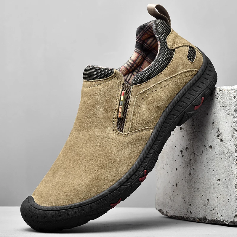 

New Spring And Autumn 2025 Men's One-foot Driving Shoes, Handcrafted Men's Shoes, Outdoor Street Walking Shoes And Hiking Shoes