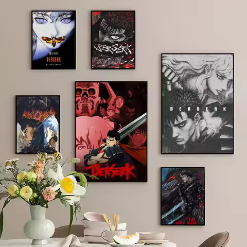 BERSERK Self-adhesive Art Poster Whitepaper Prints Posters Artwork Aesthetic Art Wall Painting