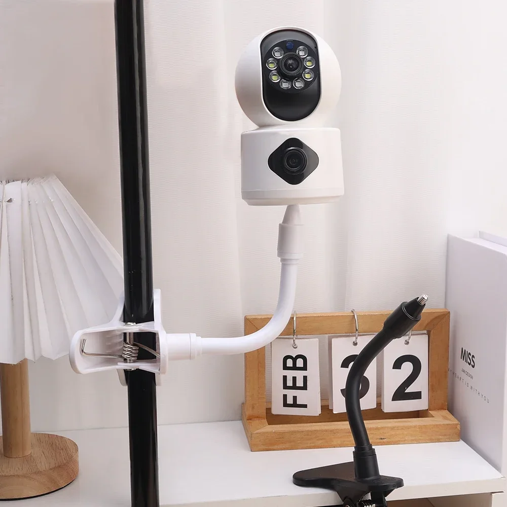 Sem Perfuração Portátil Clip Mount Webcam Stand para Monitor Do Bebê, Suporte Da Câmera, Kit De Montagem Em Casa De Torção Flexível, Anexa ao Berço