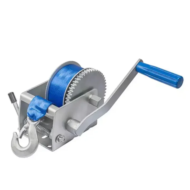 

1500 lbs manual winch webbing for boats with movable handles