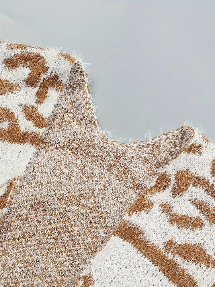 เสื้อคลุมคาร์ดิแกนลายเรขาคณิตน้ำหนักเบาสำหรับผู้หญิงไซส์ใหญ่ สไตล์ลำลอง แต่งพู่ชายเสื้อ เหมาะสำหรับใส่ในบ้าน ฤดูใบไม้ร่วง