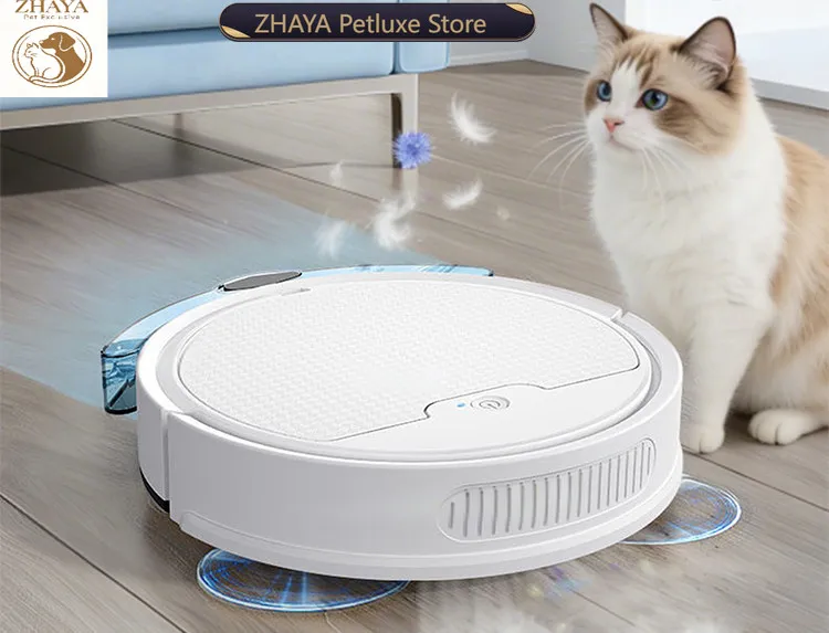 ZHAYA Robot Vacuum Strong Suction Automatic Sweeping Mopping Pet Hair Tangle Free Smart Cleaner for Cats Dogs