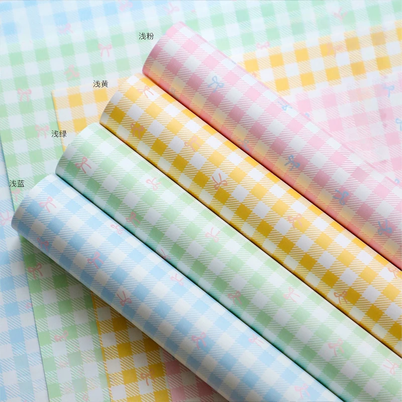 Wedding Supply Shops - 꽃 포장지 체크무늬 패턴 포장지 꽃집