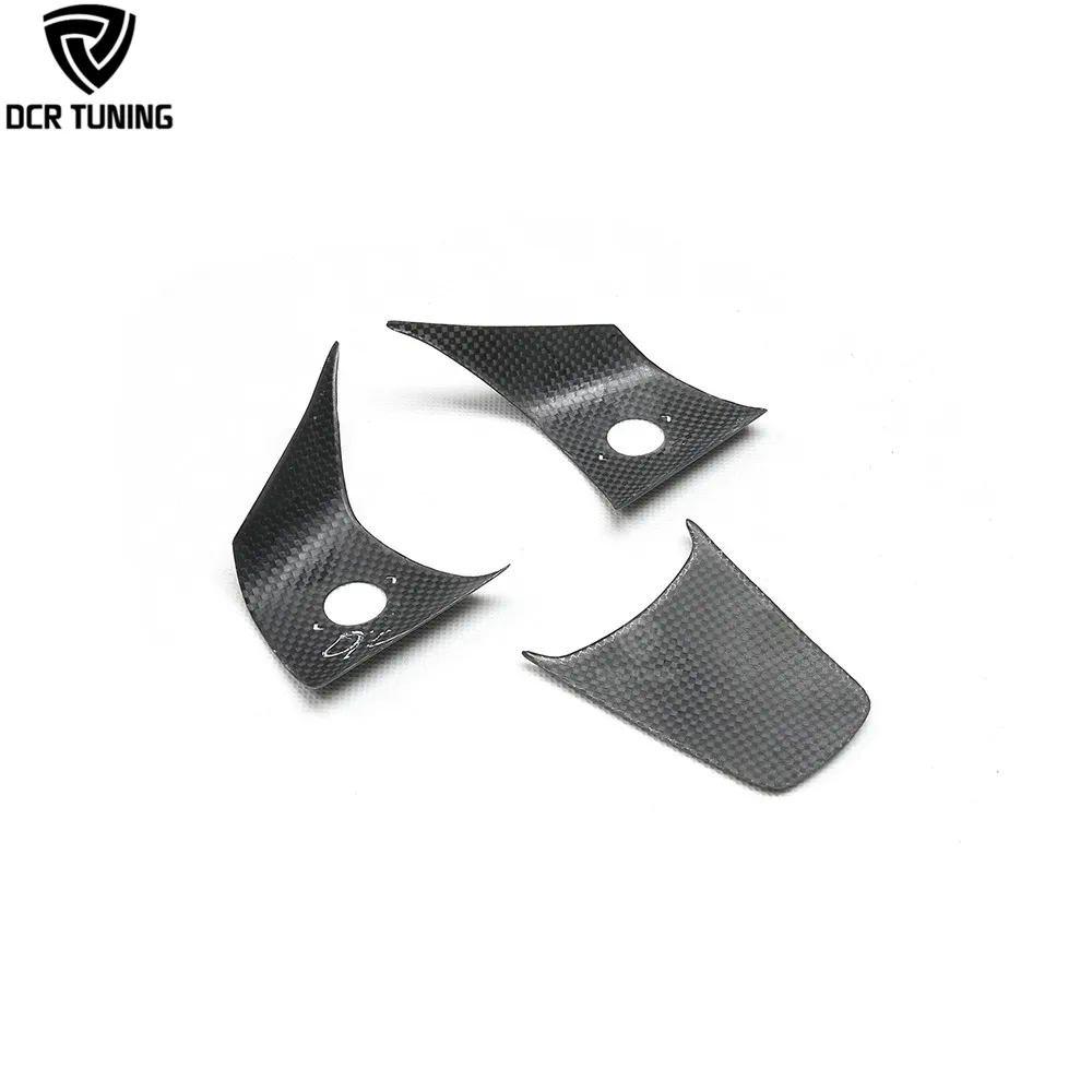 For Tesla Model 3 Dry Carbon Fiber Steering Wheel Trim 3 Pcs/set Interior Cover Car Accessories Auto
