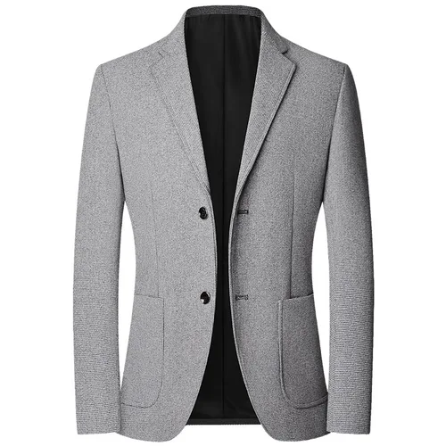 Imagen 2 del producto 2025 otoño hombres Blazers trajes chaquetas traje Casual de negocios abrigos de lana de alta calidad masculino Slim Fit Blazers chaquetas Blazers abrigos