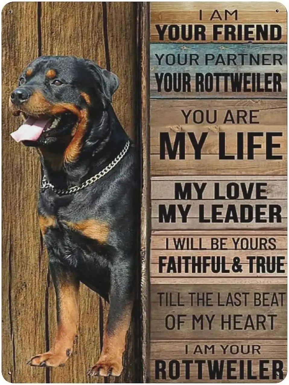 Starotore Metal Tin Sign Rottweiler Dog Retro Poster Vintage Aluminum Sign For Country Kitchen Home Garage Wall Art Decor Plaque