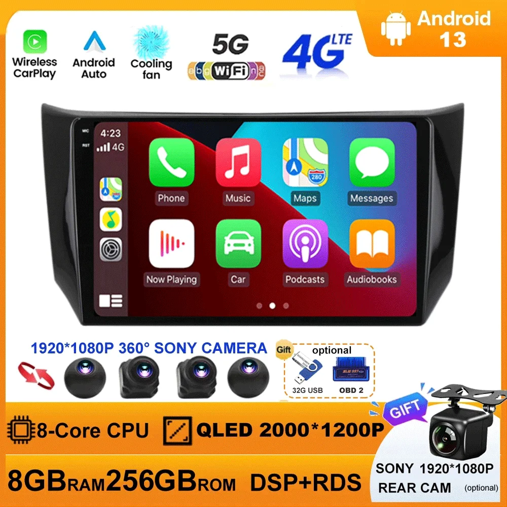 

Android 13 Car Dvd Player for Nissan Sylphy B17 Sentra 12 2013 2014 2015 2016 2017 2018 Auto Gps Navigation Stereo 4G LTE WIFI