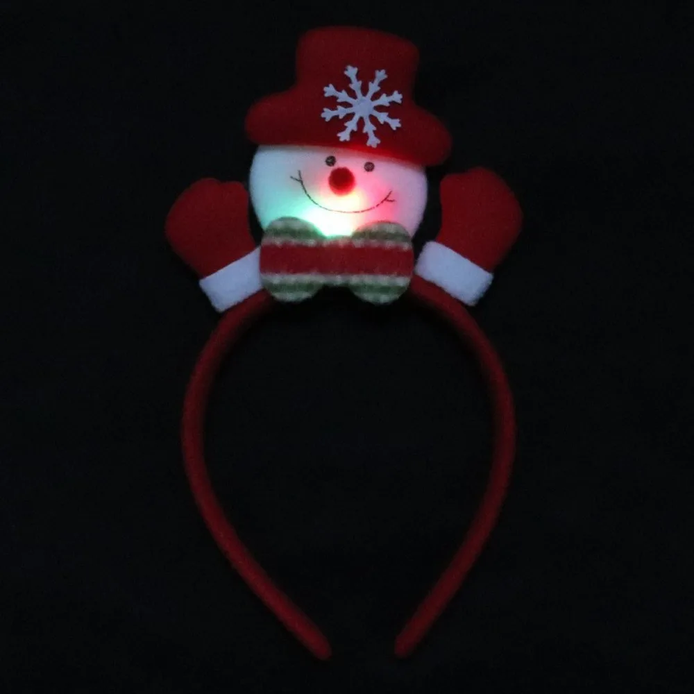 Opaska na głowę LED wielokrotnego użytku Red Snowman Nakrycie głowy Snowman Santa Hairband Elk Multiple Choice Christmas LED Headband Kids Gifts