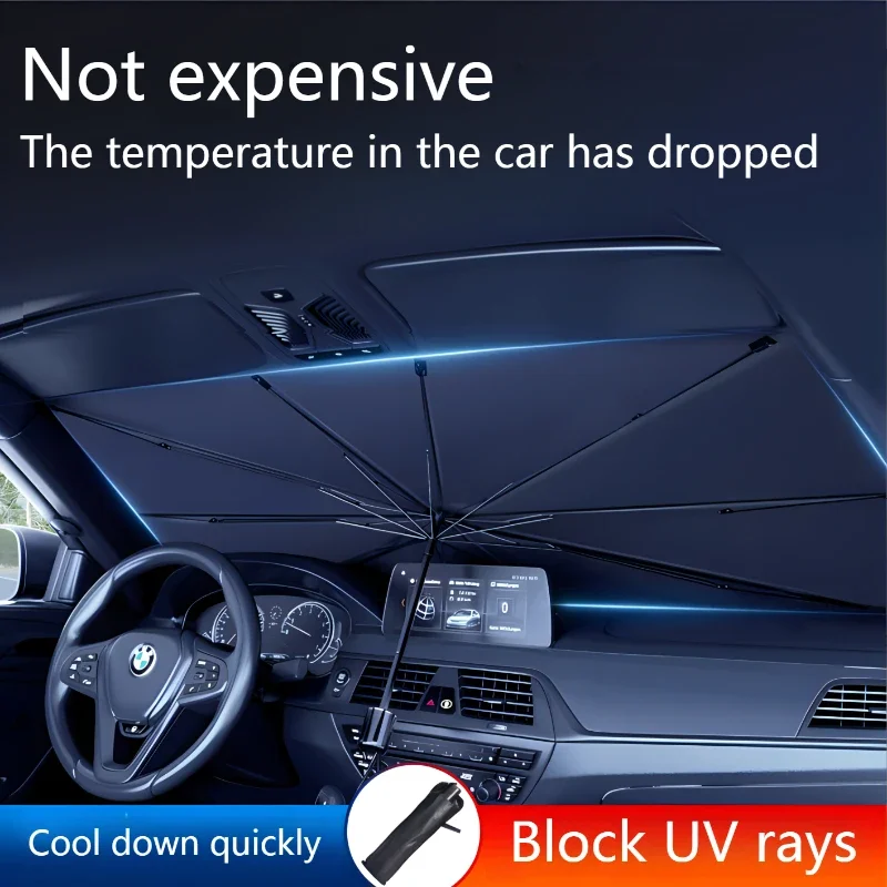 Car Sunshade Umbrella  Front Sunshade, Sun Protection  Thermal Insulation, Retractable and Foldable  All Series Universal Model