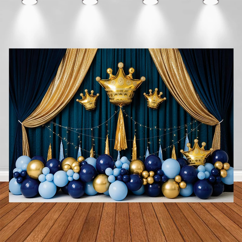 

LS Pink Gold Balloons Arch Backdrops Kids Child Birthday Cake Smash Crown Flower Star Curtains Photography Backgrounds