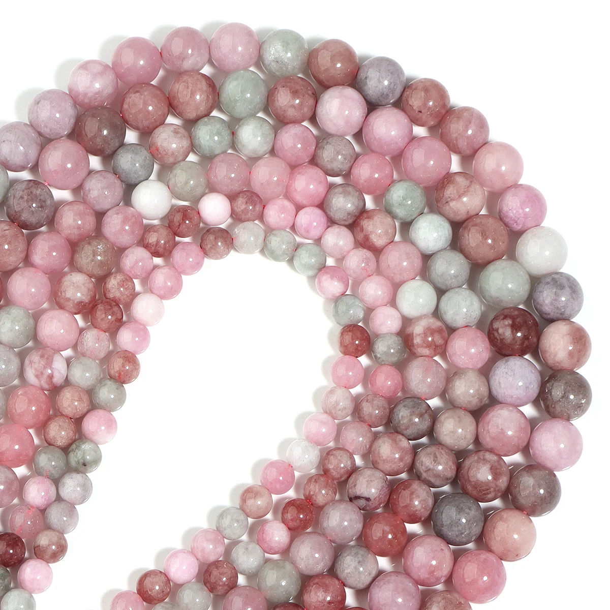 1 Strang Natürliche Bunte Jade-Steinperlen Runde Lose Abstandsperlen für Schmuckherstellung DIY Armband Halskette Handgemacht 6/8/10mm
