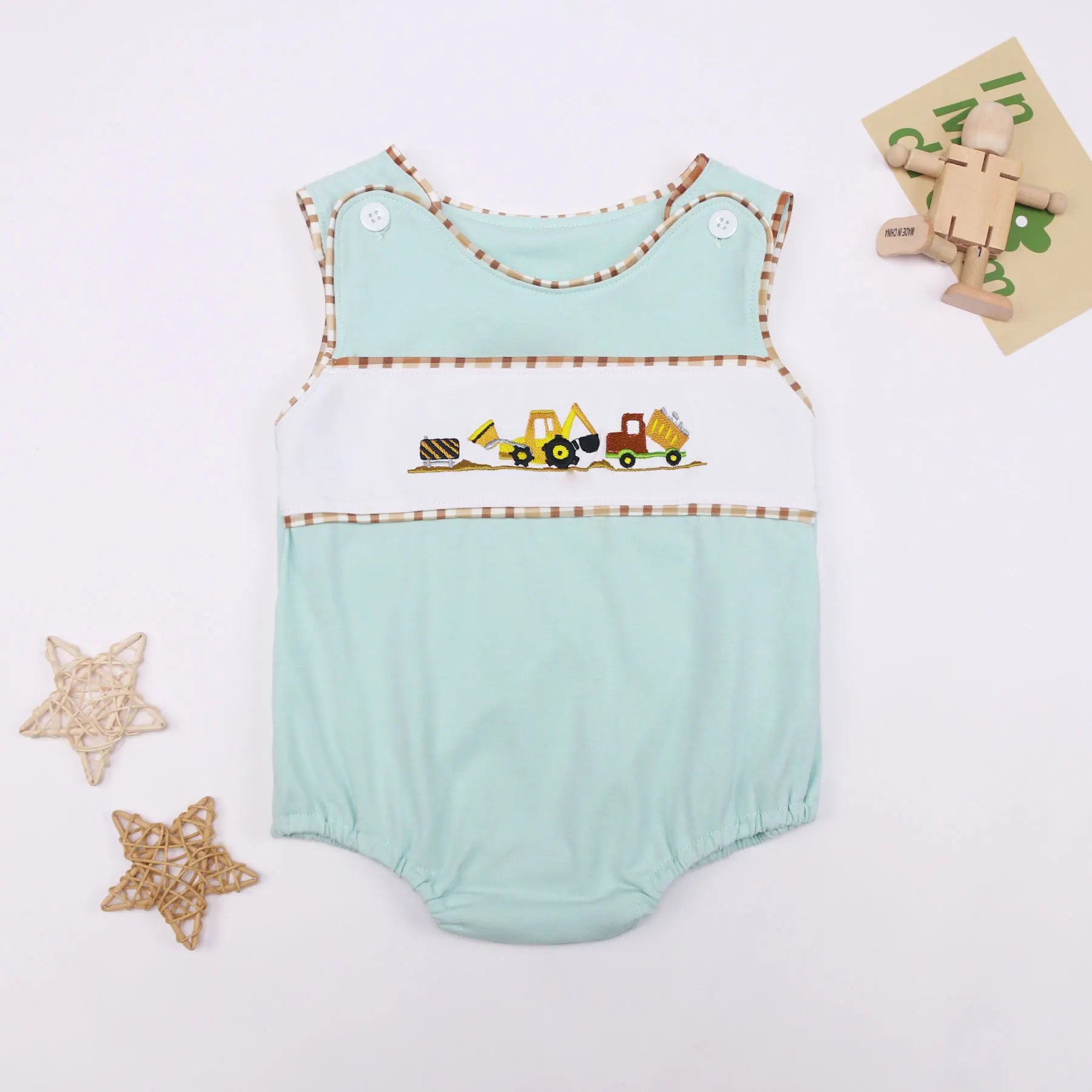 

New Born 0-3T Jumpsuit Baby Boy Clothes Car Embroidery Bubble Infant Bebes Romper Kids Short Children's Bodysuit Cute Outfit