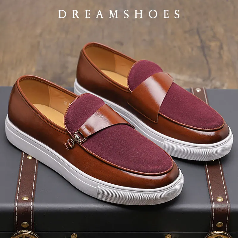 

2025 Luxury Men's Casual Slip-on Leather Shoes Men Classic British Style Penny Loafers Mens Outdoor Moccasins Driving Flats