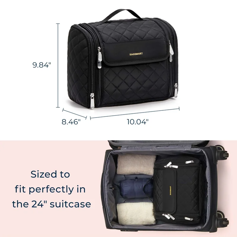 BAGSMART Toiletry Bag Large Travel Makeup Organizer Dopp Kit Water-resistant Shaving Bag for Toiletries Accessories Essentials