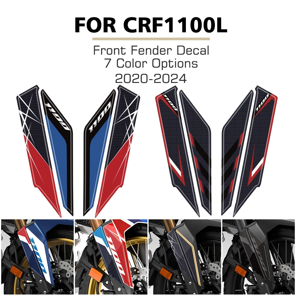 For Honda Africa Twin CRF1100L 2020-2024 Front Fender Decal Reflective Waterproof Scratch-Proof Vinyl Sticker 7 Color Options