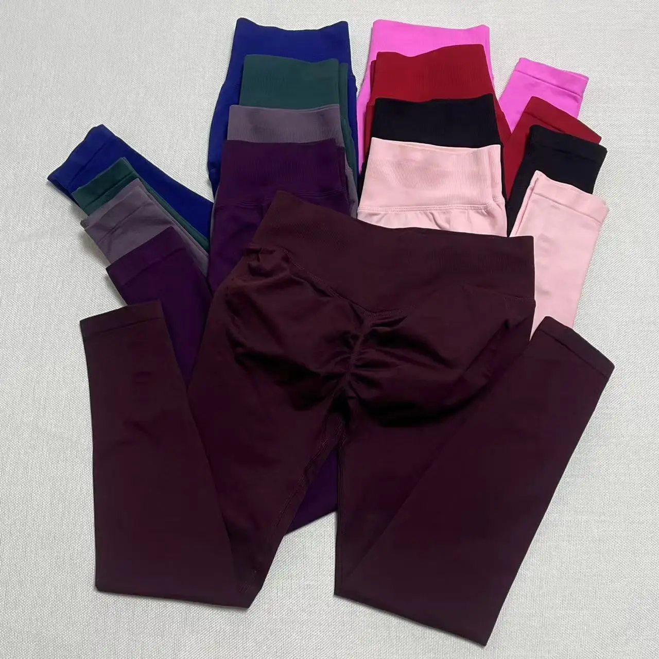 

Sports Leggings Women Yoga Tights Low Waisted Scrunch Bum Joggers Fitness Biker Pants Workout Running Seamless Leggings