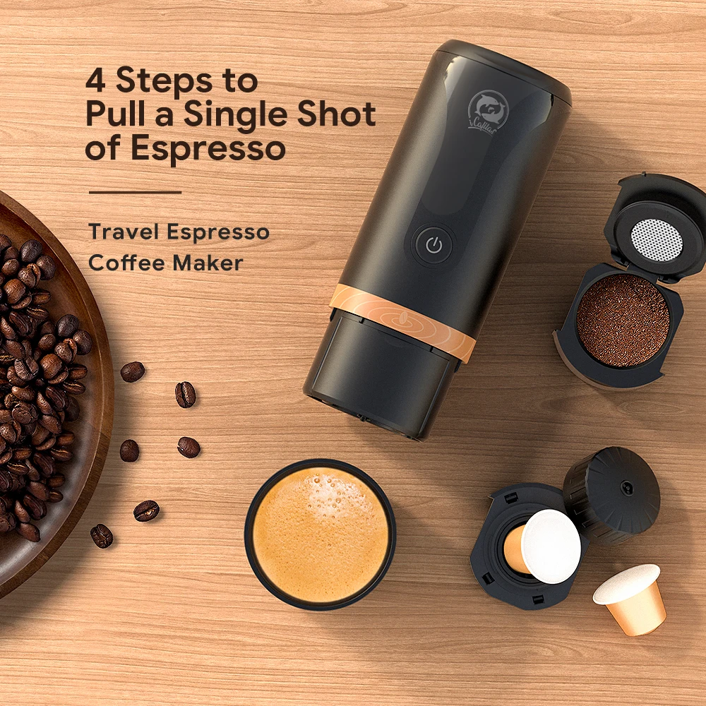 i Cafilas Mini Espresso Machine Portable Electric Coffee Maker Cold Hot brewed More Creamy Shockproof Rechargeable 