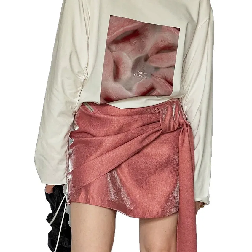 Sexy streamer saias femininas zíperes sólidos rendas até pacote de quadril senhora mini saia 2026 primavera chique feminino rua outerwear novo