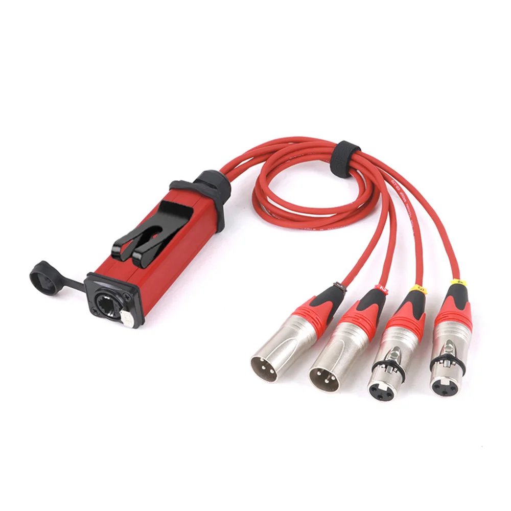 4 Channel 3Pin XLR 2 Male+2 Female Multi Network Receiver to STP RJ45 Cat6 Female Socket Ethernet Extender for Amplifier Speaker