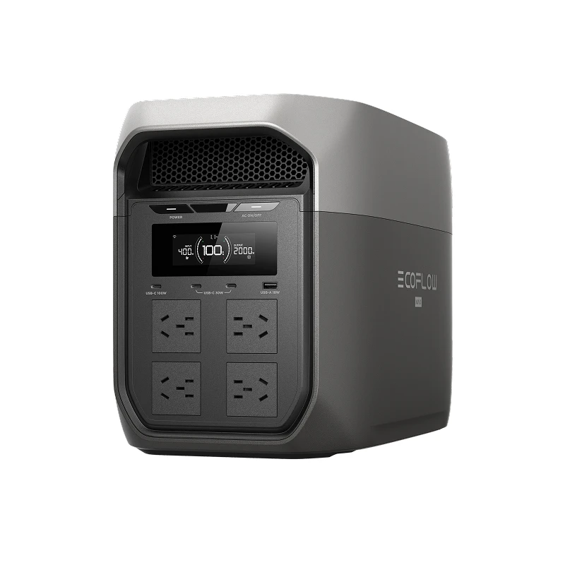 2400W Portable Charging Station Solar Generator MPPT Controller External Battery Pure Sine Wave Portable Solar Equipment