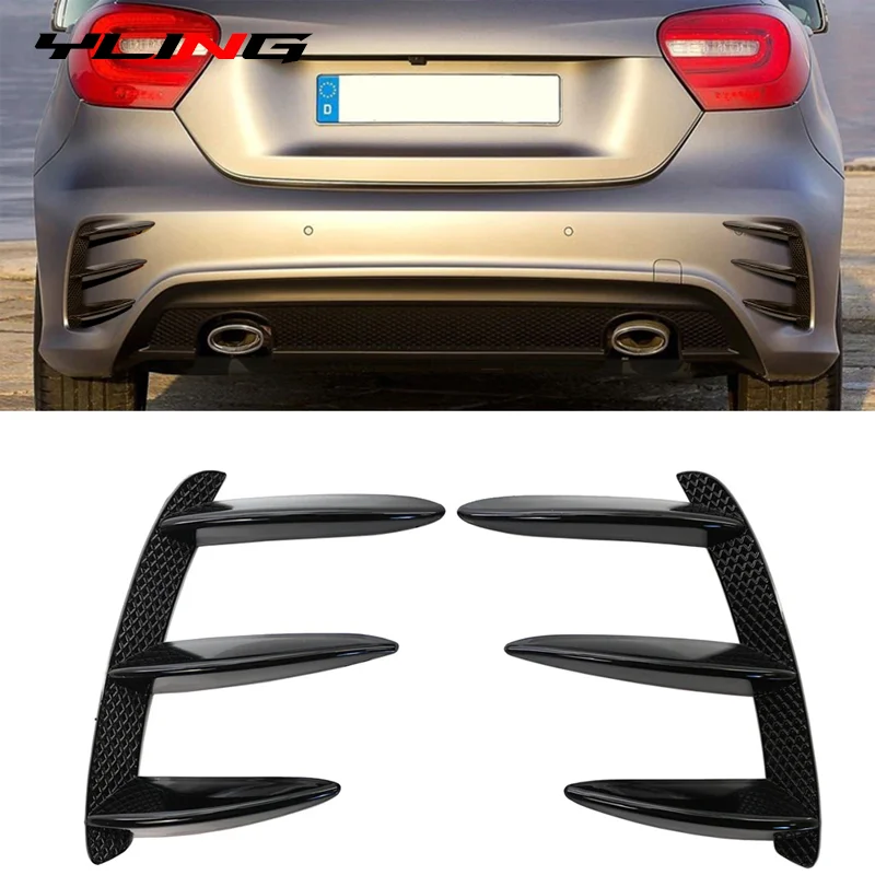 Fit For Mercedes-Benz Accessories 2013-2018 W176 A200 A250 A260 A45 AMG Hatchback Car Rear Bumper Air Intake Vent Canard Splitte