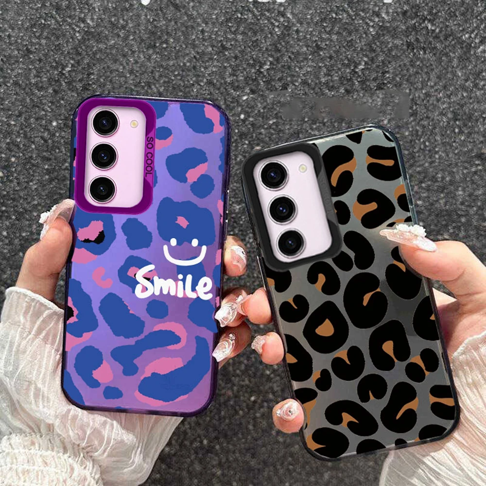 Phone Cases For Samsung Galaxy S25 Ultra S24 Plus S22 S21 S23 S20 FE Leopard Print Art Design Pattern Shockproof Girls TPU Cover