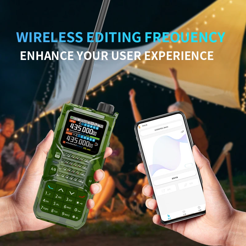 Radiotelefon Baofeng RD-55 PRO z pasmem lotniczym, wielopasmowy, programowalny przez Bluetooth, GPS, APRS, Type-C, kompas, duża moc, NOAA, radio dwukierunkowe