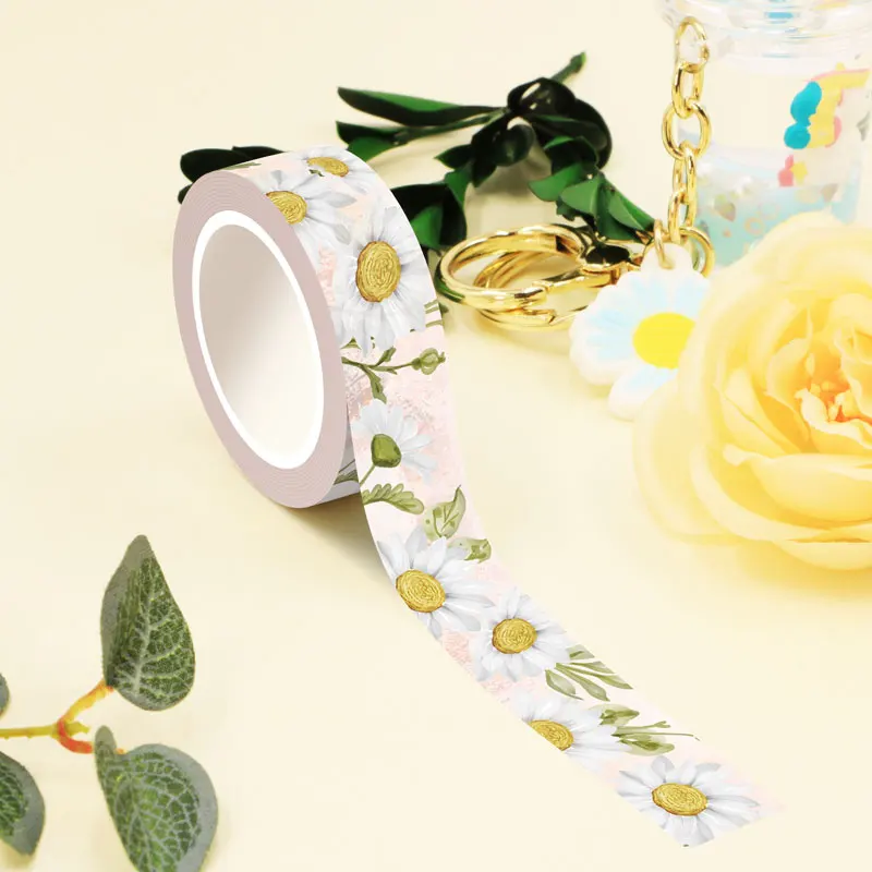 NEW 10pcs/Lot Decorative INS Style Daisy Peaches Terrazzo Library Books Floral Washi Tapes Planner Masking Tape Cute Papeleria