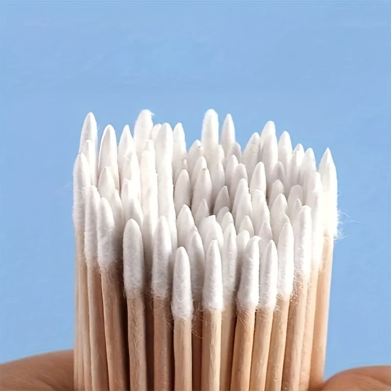 100pcs Ultra-fine double-ended disposable nail cleaning sticks and makeup patching swabs are suitable for precise operations image 2