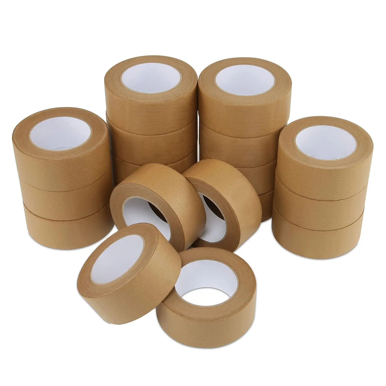 

Kraft Packing Tape, Brown Paper Gummed Tape for Packing Boxes, Shipping Cardboard and Carton Sealing, 18 Rolls x 2 inch