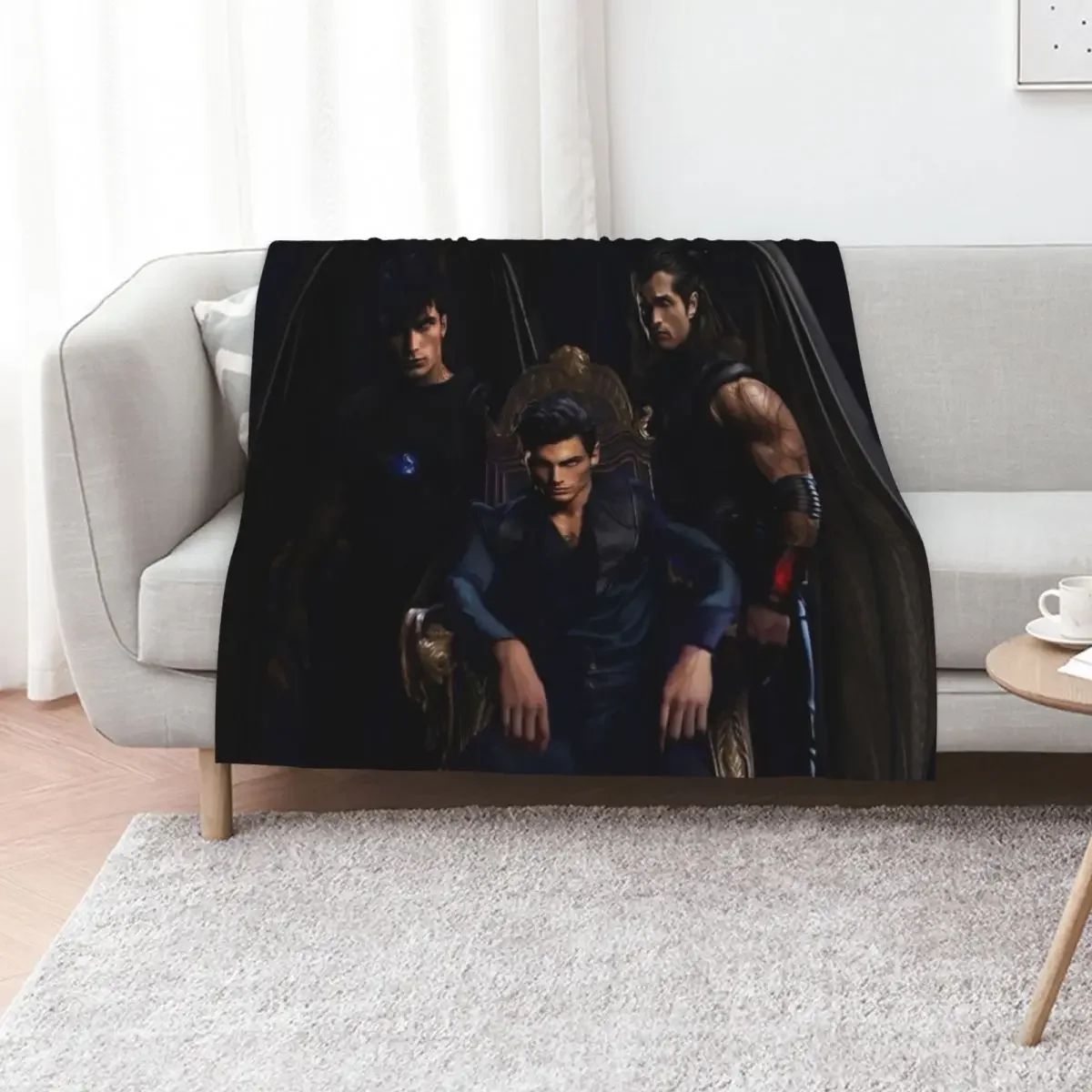 

ACOTAR - Rhysand, Cassian, & Azriel Art Throw Blanket Decorative Beds Fashion Sofas Personalized Gift Shaggy Blankets