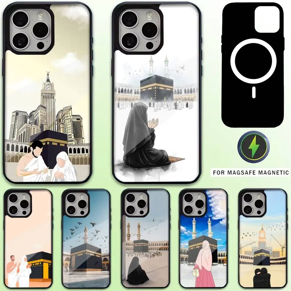

IN Mecca Pilgrims Art Phone Case For iPhone17,16,15,14,13,12,11 Plus,Pro Max Magnetic For Magsafe Wireless Charging