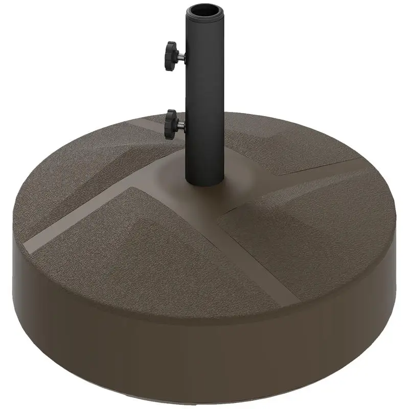 

Patio Umbrella Base Holder, Heavy Duty Outdoor Umbrella Stand Base, Filled Up to 66lbs with Stand or 55lbs with Water for Garden, Poolside, Brown