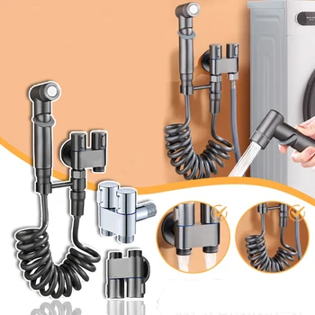 호스 포함 변기 비데 분무기 세트, 휴대용 스프레이건 앵글 밸브, 고압 욕실 청소 샤워 키트 