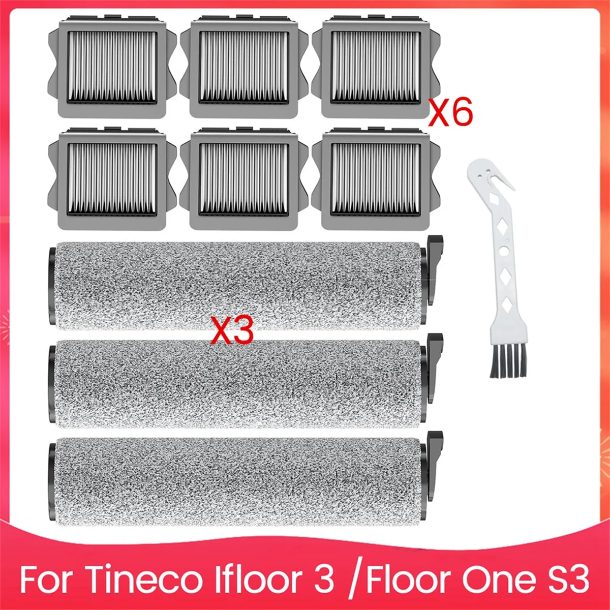 Escovas de rolo de vácuo e peças de reposição de filtro para peças da série Ifloor 3, peças da série Floor One S3