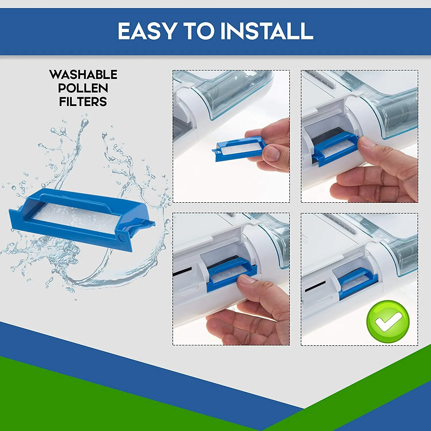 تتضمن مجموعات الفلاتر لـ Philips Respironics لـ Dreamstation 2 مرشحات قابلة لإعادة الاستخدام و6 مرشحات فائقة الدقة يمكن التخلص منها