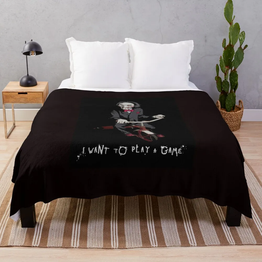 Saw - I want to play a game Throw Blanket Hairys Luxury Designer Sofa Quilt Blankets