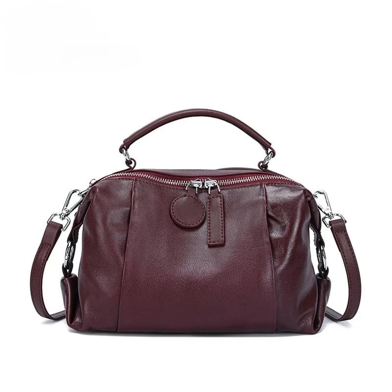 Genuine Cow Leather Shoulder Bag for Women Soft Natural Cowhide Tote Luxury Designer Crossbody Purse High Quality Handbag