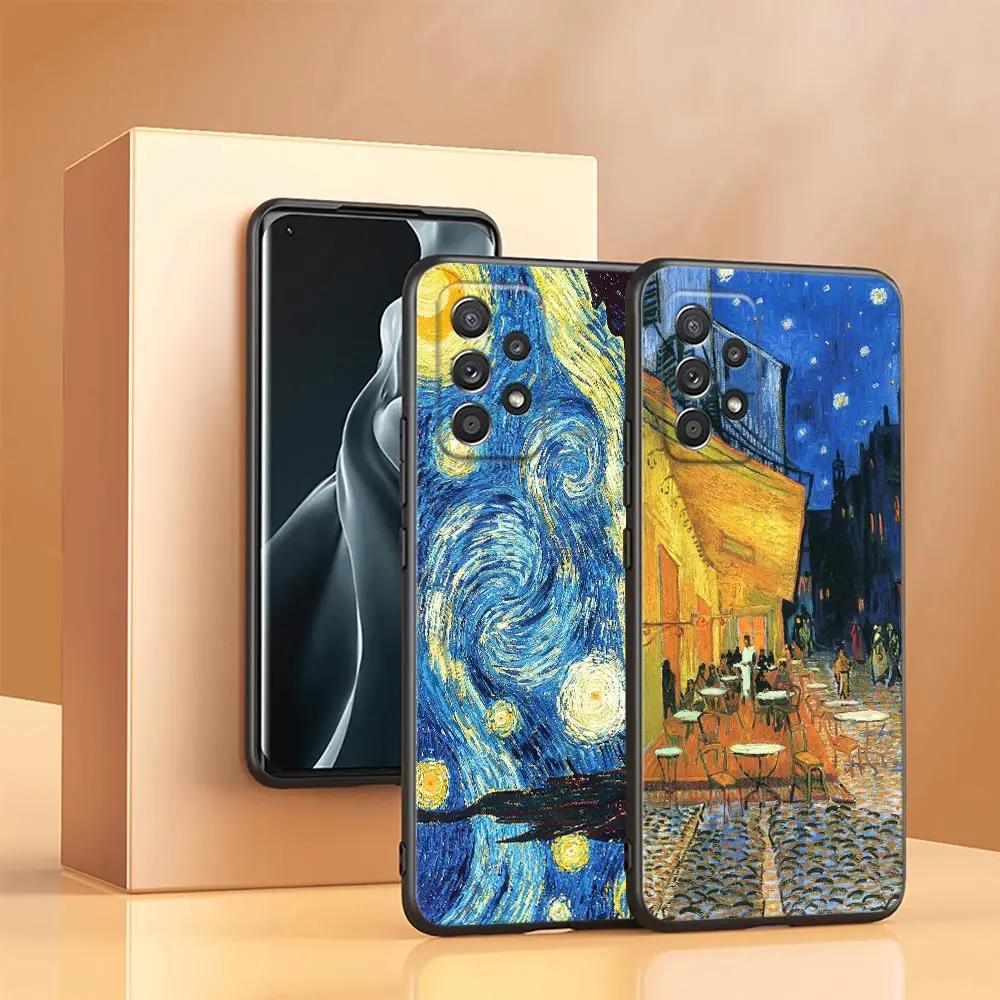 Van Gogh Painting Case For Samsung A23 5G Cases A13 A24 A23 A12 A14 A21s A22 A03 A04 S Cover Cafe Terrace Starry Night Sunflower