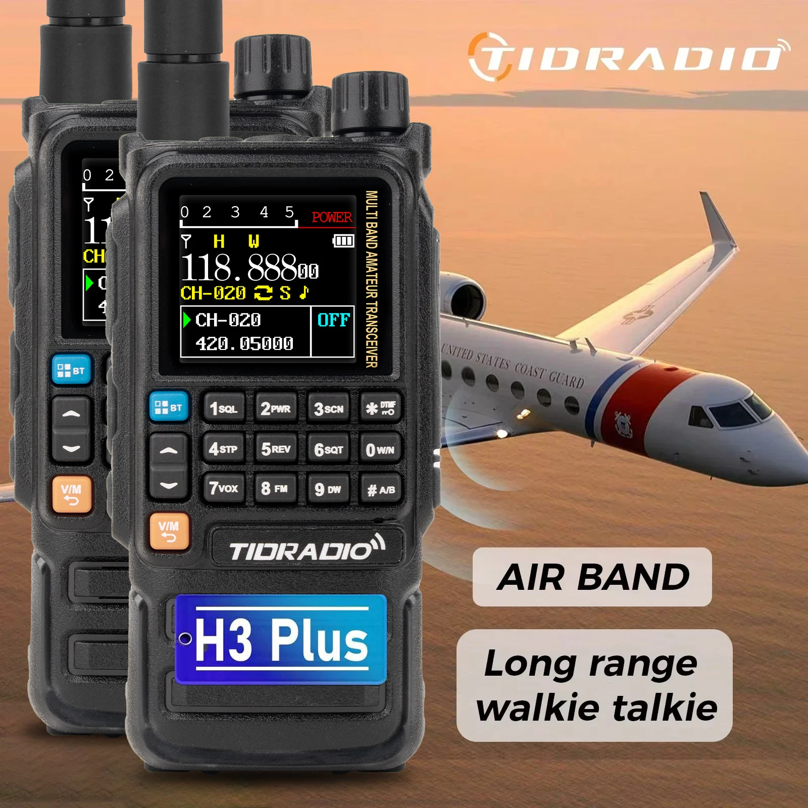TIDRADIO H3 Plus Lange Afstand Walkie Talkies Draadloze Programmering Luchtband Lange Afstand Tweeweg Radio Frequentie Kopieerstation