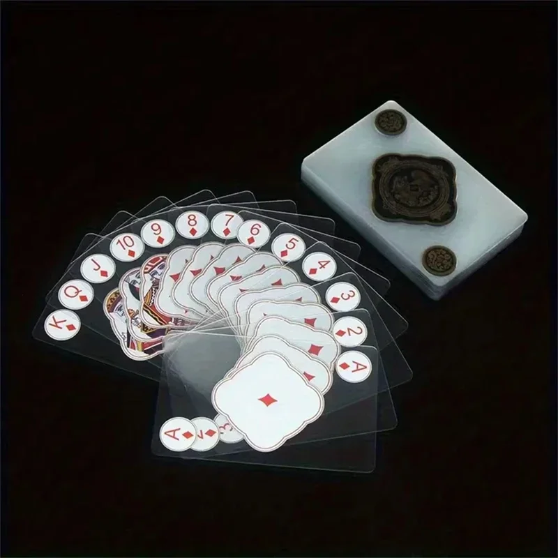 1/ 2 Set Waterproof Transparent PVC Playing Cards Unique Plastic Cards for Travel Party Card Games Creative Durable Poker Card