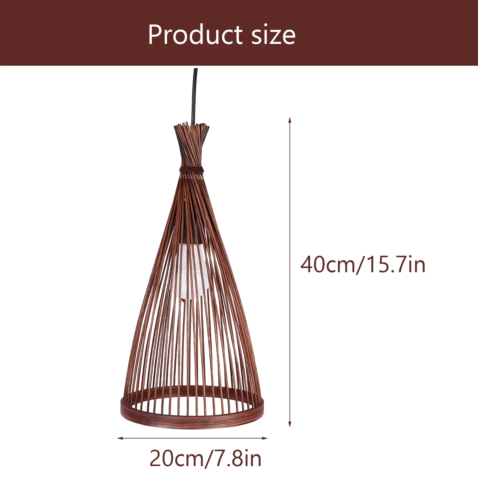 

LED Chandelier Bamboo Ceiling Decor Lantern Wood Rattan Woven Lamp Chinese Style Light Classic Decoration