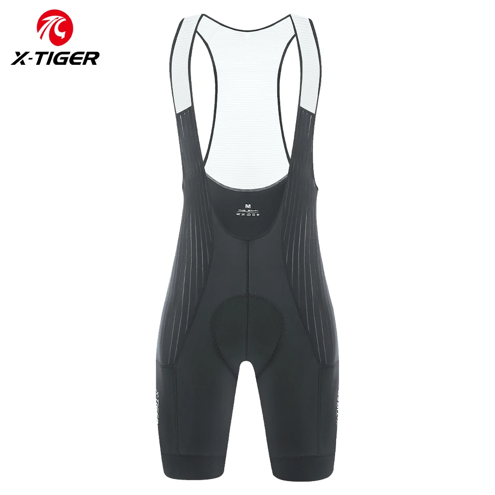 X-TIGER Men\'s Cycling Shorts Long Distance Riding Bib Shorts Pro Men\'s Cycling Shorts High Density Foam Cushion 5 CM Leg Gripper