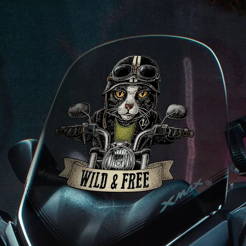 ملصقات القط لراكبي الدراجات النارية ، شارات فينيل قابلة للإزالة للدراجة النارية ، خزان الوقود ، خوذة الزجاج الأمامي ، الديكور الرائع #5